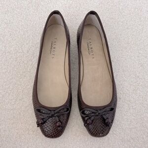 Talbots brown snakeskin ballet flats - size 8